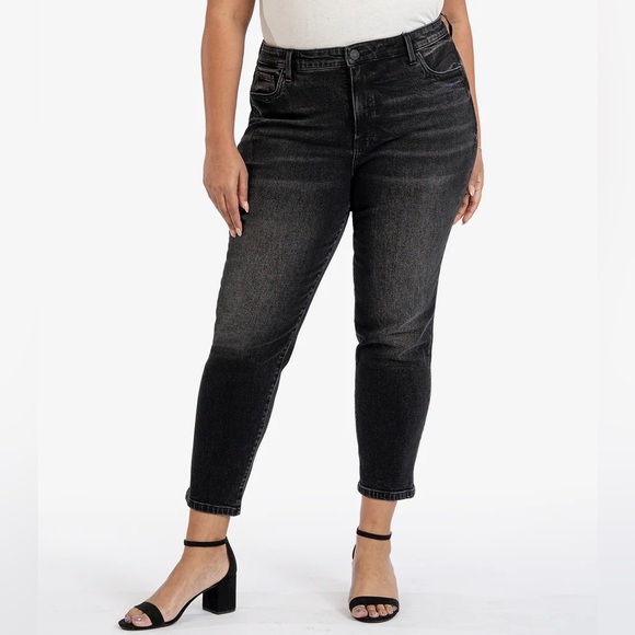 KUT from the Kloth Reese Fab Ab High Waist Straight Leg Jeans (Congruent Wash) - Picture 1 of 5